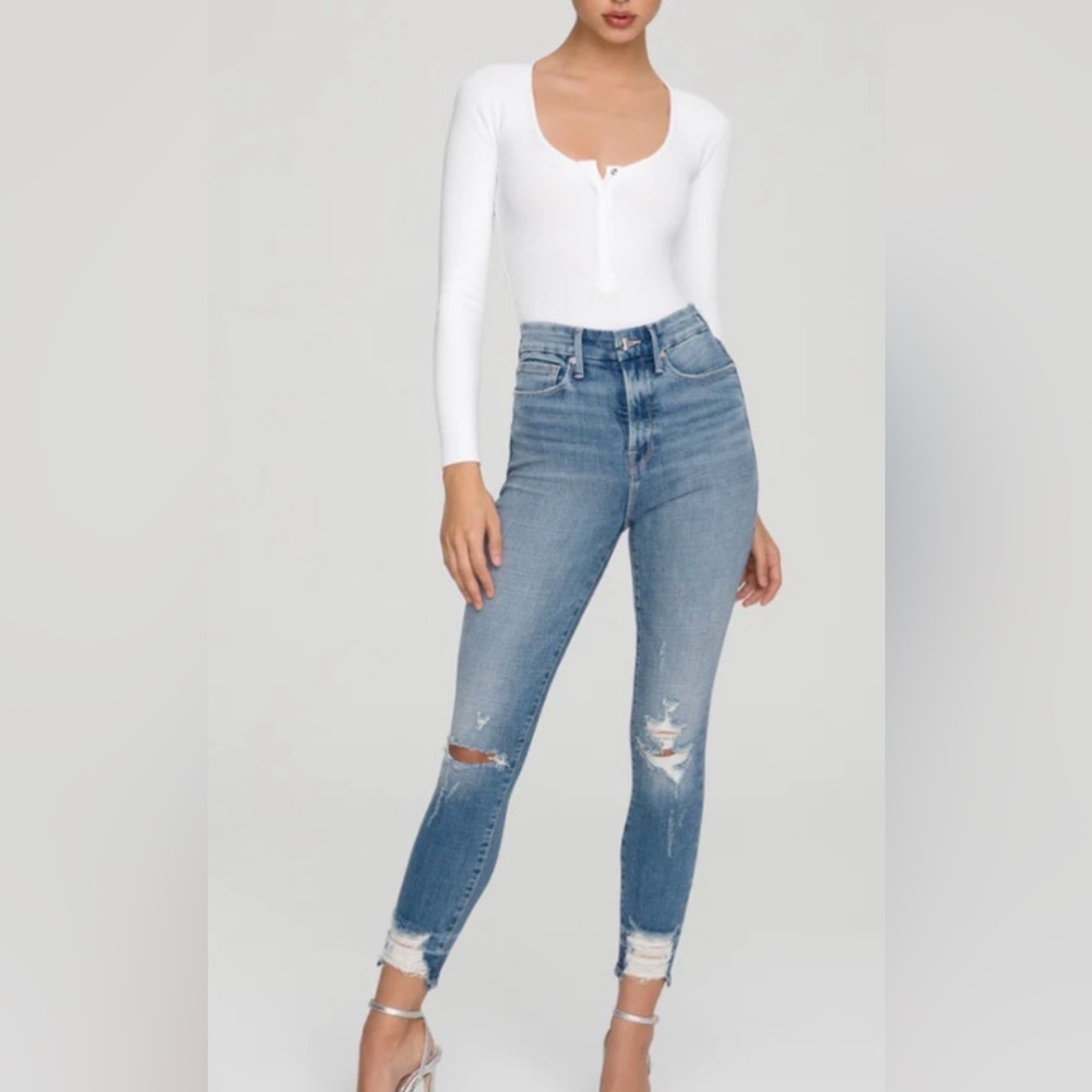 NWT Good American High-Rise Good Waist Crop
